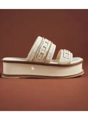 Kelsi Dagger Cream Platform Slide Sandals